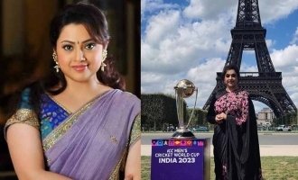 Meena becomes first Indian actress to unveil Cricket ODI World Cup 2023 trophy