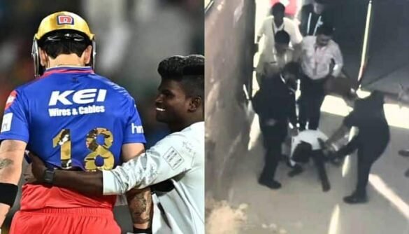 Virat Kohli’s Fan Who Touched His Feet Beaten By Security, Video Goes Viral