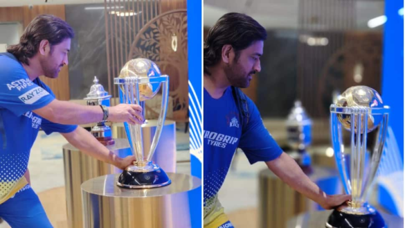 ‘Made For Each Other’: MS Dhoni Poses With World Cup Trophy In Mumbai, Internet Goes Crazy