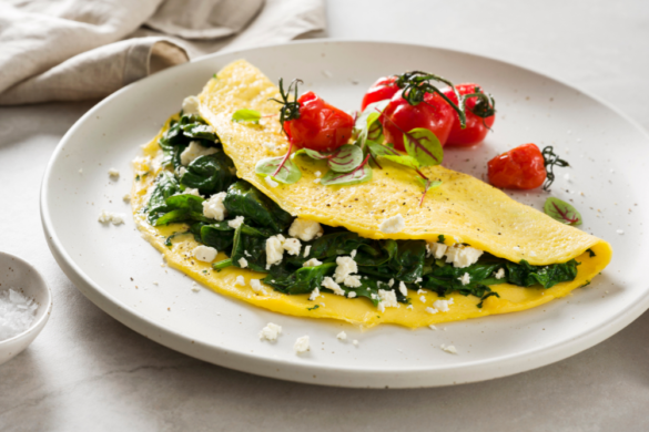 Easy Spinach & Feta Omelette