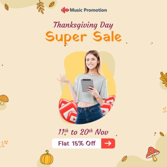 Get a 15% Discount for the Thanksgiving Day Sale from Music Promotion Club