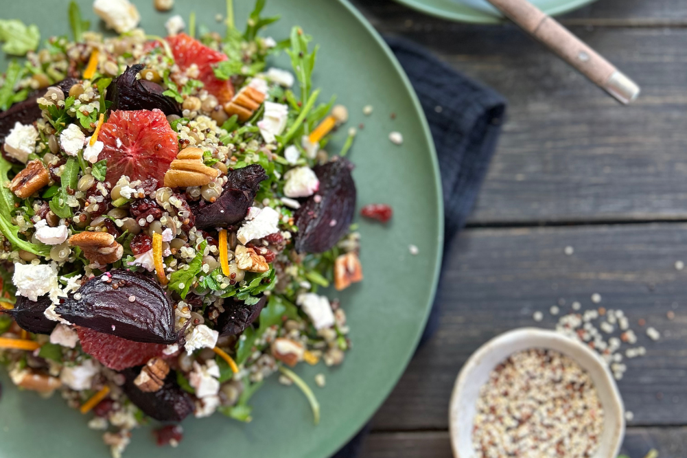 Roast Beet, Quinoa & Lentil Salad