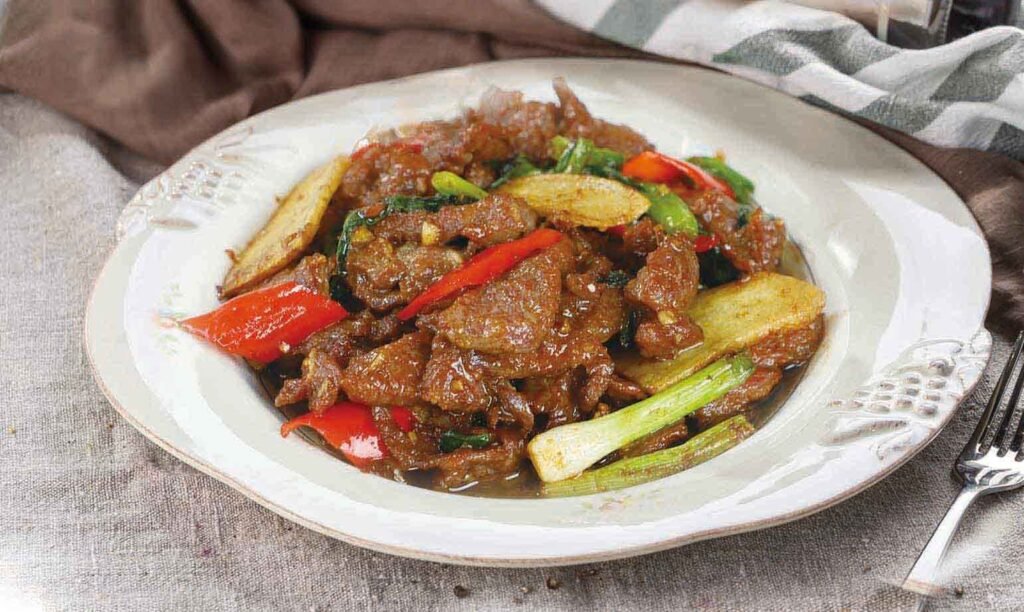 Fried Beef with Scallion & Ginger