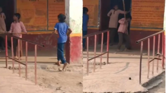 Kids Cleaning Classroom, Lobby in Firozabad’s Govt School Viral Video Sparks Outrage